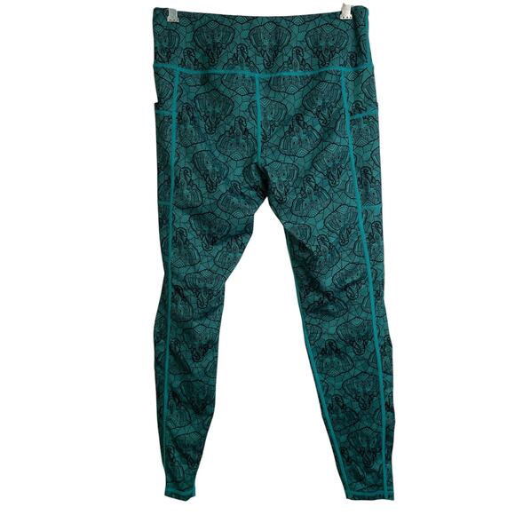 CVG Constantly Varied Gear Leggings Womens Large Teal Junk In the Trunk Elephant - Picture 1 of 8